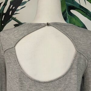 🖤 LOFT Open Back Heather Gray Knit Top